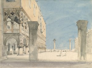 Ansicht der Piazzetta di San Marco in Venedig, 19. Jahrhundert von Wilhelm Gail