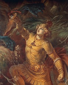 Sigurd tötet den Drachen Fafnir mit dem Gram-Schwert, Detail aus der Sigurd-Saga, Untere Halle, ca. 1882-83 (Detail)