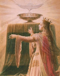 Das Wunder des Grals, aus der Lohengrin-Saga, Salon (Detail) von Wilhelm Hauschild