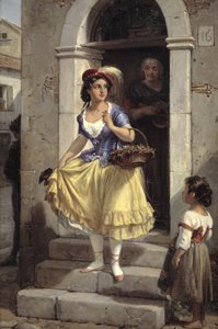 Eine Italienerin auf dem Weg zum Karneval von Wilhelm Marstrand