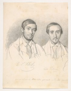 Doppelporträt der Künstler E.F. Kloss und G. Pellicia von Wilhelm Marstrand