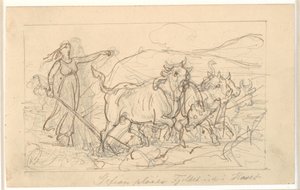 "Gefion pflügt das Gebirge ins Meer" von Wilhelm Marstrand