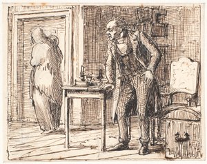 Der Geizhals und die arme Frau von Wilhelm Marstrand