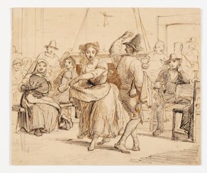 Interieur einer Taverne mit einem tanzenden Paar von Wilhelm Marstrand