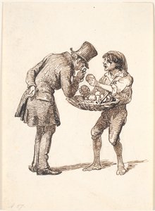 Italienischer Orangenverkäufer und der kritische Kunde von Wilhelm Marstrand