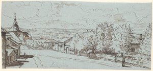 Die Landstraße zur Kirche von Leksand, Dalarne von Wilhelm Marstrand