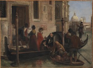 Landung in Venedig. In der Ferne S. Maria delle Salute von Wilhelm Marstrand