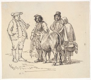 Interessenten für die Kuh von Wilhelm Marstrand