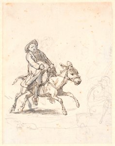 Priester auf galoppierendem Esel von Wilhelm Marstrand