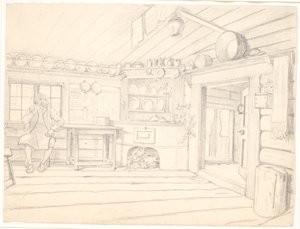 Schwedisches Bauernhaus von Wilhelm Marstrand