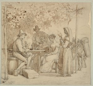 Vor einer Käserei von Wilhelm Marstrand