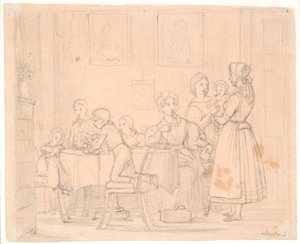 Entwurf für das Waagepetersenske Familienbild von Wilhelm Marstrand