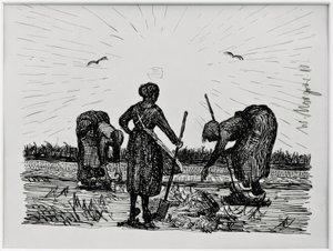 Drei Frauen auf dem Felde von Wilhelm Morgner