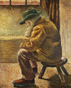 Sitzende Figur, 1909 von Wilhelm Morgner