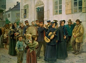 Sturmangriff auf ein Fischerdorf (Die Heilsarmee in Son) von Wilhelm Peters