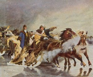 Überschreitung des Großen Kurfürsten über die Kurische Nehrung, Januar 1679 von Wilhelm Simmler