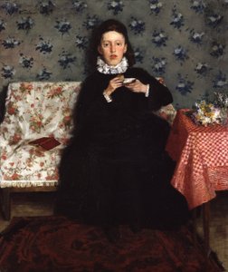 Auf dem Kanapee von Wilhelm Trübner