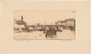 Pont de la Tournelle in Paris von Willem Adrianus Grondhout (signed by artist)