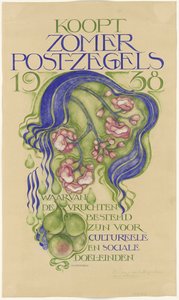 Entwurf für ein Plakat zum Verkauf von Sommerbriefmarken für das Jahr 1938
