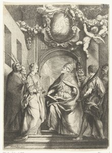 Der heilige Gregor der Große mit vier anderen Heiligen von Willem Basse