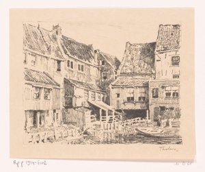 Rückseite alter Häuser in Enkhuizen von Willem Bastiaan Tholen (signed by artist)