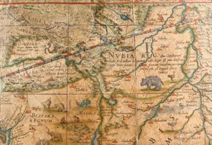 Detail von Afrika von einem Erdglobus von Willem Blaeu