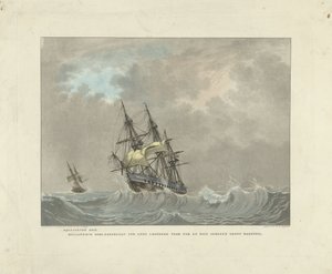 Segelschiff auf hohen Wellen von Willem Hendrik Hoogkamer