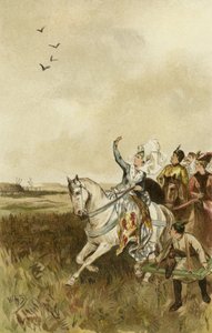 Jacqueline, Gräfin von Hainaut, auf der Falkenjagd