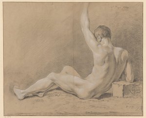 Sitzender männlicher Akt, von hinten gesehen (1. Preis 1769) von Willem Joseph Laquy