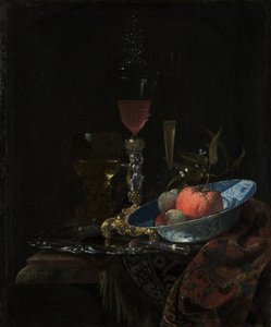 Weinglas und eine Schale mit Obst, 1663