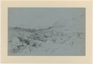 Hügellandschaft mit Bach, bei Bergen in Norwegen