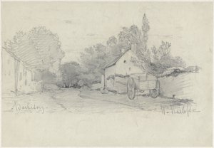 Ansicht einer Straße mit einem Wagen in Barbizon