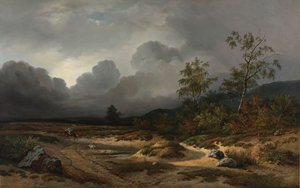 Landschaft mit aufziehendem Gewitter