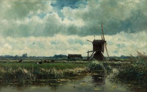 Polderlandschaft mit Windmühle bei Abcoude
