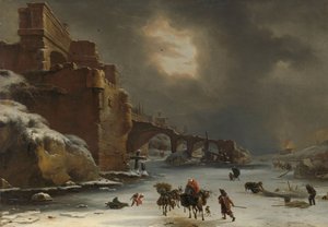 Stadtmauern im Winter, ca. 1650-70