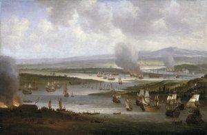 Niederländische Schiffe auf dem Medway (England), Juni 1667