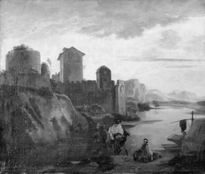 Landschaft mit Reisenden von Willem Schellinks