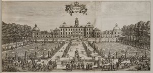 Schloss Drottningholm und Garten von Süden von Willem Swidde