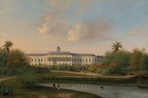 Rückansicht des Buitenzorg-Palastes vor dem Erdbeben vom 10. Oktober 1834