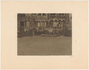 Rückseiten der Häuser Voorstraat 463, 461 und 459 in Dordrecht von Willem Witsen (signed by artist)