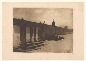Ansicht der Charing Cross Bridge in London von Willem Witsen (signed by artist)