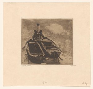 Schlepper mit zwei Kähnen