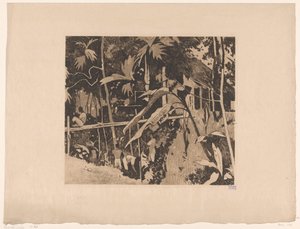 Vegetation und eine schmale Brücke in Buitenzorg von Willem Arnoldus Witsen