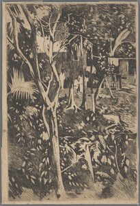 Familie in de tuin van Hotel Bellevue, Buitenzorg von Willem Arnoldus Witsen