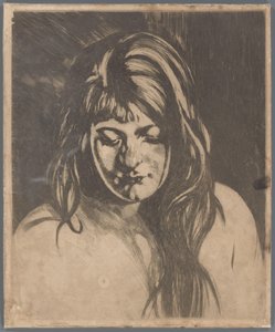 Kopf einer Frau mit offenem Haar