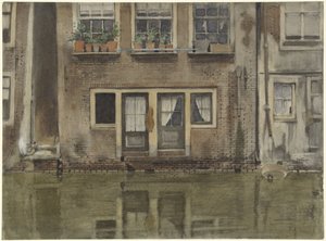 Häuser an einem Kanal in Amsterdam von Willem Arnoldus Witsen