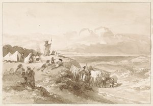 Biwak in hügeliger Landschaft