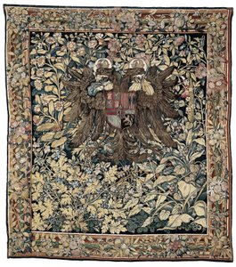 Wandteppich mit den Wappen von Kaiser Karl V.