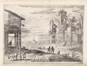 Landschaft mit dem barmherzigen Samariter bei der Herberge von Willem van Nieulandt (II)