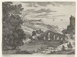Landschaft mit einem Fluss von Willem van Nieulandt (II)